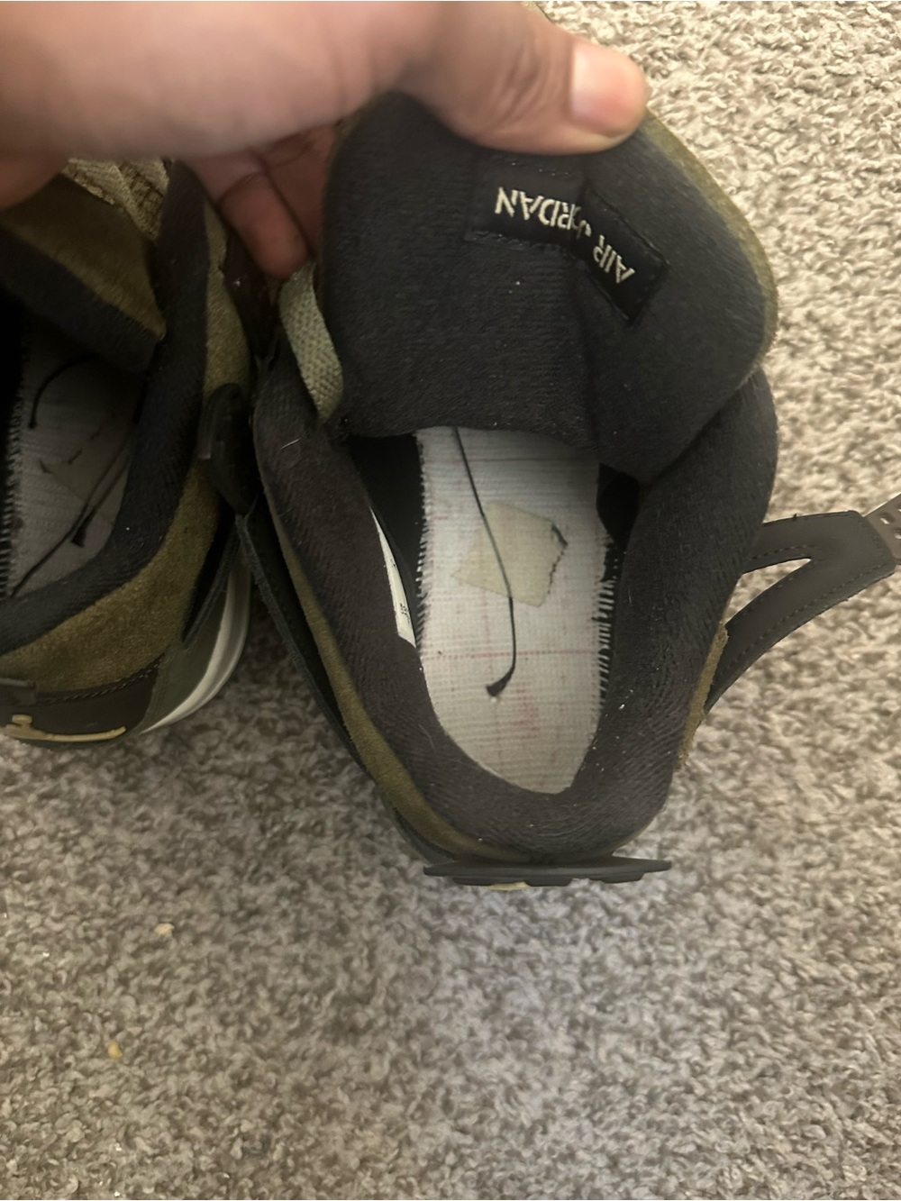 Jordan Men's Olive Green High-Top Sneakers - Picture 6 of 8